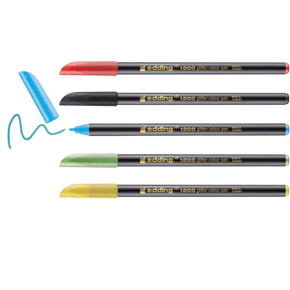 edding-1200-glitter-colour-pen-assorted-basic-5pcs-set---E01